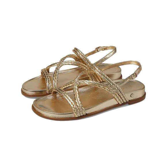 Jack Rodgers Gold Slingback Braided Sandal Flats 8.5 - Picture 1 of 3